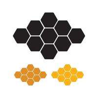 Hexagon icon. Honey comb. Hexagonal hive for bees. Logo for honey production. Vector honey icon isolated.