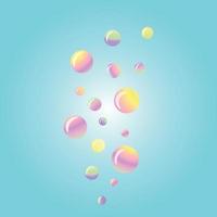 Rainbow soap bubbles on a blue background vector