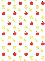 Pattern of apples and stars vector