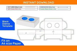 Chocolate gift box packaging dieline template and 3D render file Blank dieline template vector