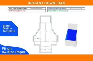 Face mask box dieline template and 3D box color changeable with editableBlank dieline template vector