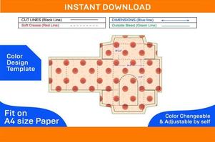 Soap packaging box with window dieline template, 3D box color changeable and editable Color Design Template vector