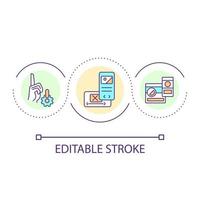 Responsive design importance loop concept icon. Web platform and page orientation. User interface abstract idea thin line illustration. Isolated outline drawing. Editable stroke vector