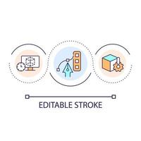 Skipping wireframing problem loop concept icon. Prototyping process. User experience design mistake abstract idea thin line illustration. Isolated outline drawing. Editable stroke vector