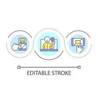 Invisible user interface loop concept icon. App interactions. Web usability. Ux design principle abstract idea thin line illustration. Isolated outline drawing. Editable stroke vector