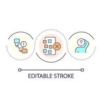 UX consistency importance loop concept icon. Product usability problem. User experience design abstract idea thin line illustration. Isolated outline drawing. Editable stroke vector