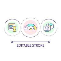 UX design process time optimization loop concept icon. Familiarity principle. User experience abstract idea thin line illustration. Isolated outline drawing. Editable stroke vector
