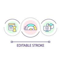 UX design process time optimization loop concept icon. Familiarity principle. User experience abstract idea thin line illustration. Isolated outline drawing. Editable stroke vector