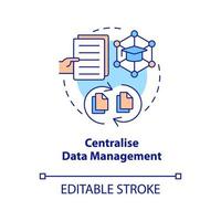 Centralise data management concept icon. Benefit of industry specific ERP abstract idea thin line illustration. Isolated outline drawing. Editable stroke vector