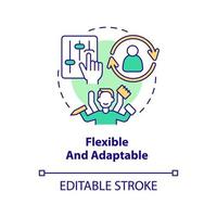 Flexible and adaptable concept icon. Advantage of non formal education abstract idea thin line illustration. Isolated outline drawing. Editable stroke vector