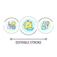 Learnability in UX loop concept icon. Familiarity in design. Onboarding experience improving abstract idea thin line illustration. Isolated outline drawing. Editable stroke vector