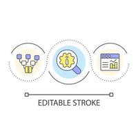 Evaluate hierarchy and findability loop concept icon. Tree testing. User experience design principle abstract idea thin line illustration. Isolated outline drawing. Editable stroke vector