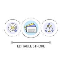 Information categorization loop concept icon. Card sorting exercises. User experience design principle abstract idea thin line illustration. Isolated outline drawing. Editable stroke vector