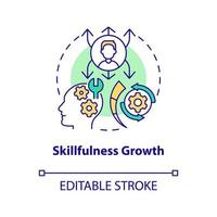 Skillfulness growth concept icon. Advantage of non formal education abstract idea thin line illustration. Isolated outline drawing. Editable stroke vector