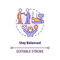Stay balanced concept icon. Live streaming. Online streamer. Getting into esports abstract idea thin line illustration. Isolated outline drawing. Editable stroke vector