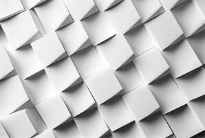 Geometric white abstract paper background with squares. photo