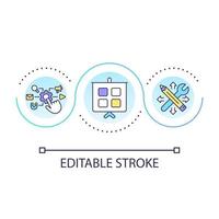 Prepare presentation loop concept icon. Choose specialization. Engineering. Settings options abstract idea thin line illustration. Isolated outline drawing. Editable stroke vector