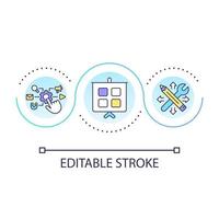 Prepare presentation loop concept icon. Choose specialization. Engineering. Settings options abstract idea thin line illustration. Isolated outline drawing. Editable stroke vector