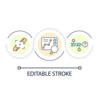 Identify research object loop concept icon. Define what to measure. Solving problem. Find mistakes abstract idea thin line illustration. Isolated outline drawing. Editable stroke vector