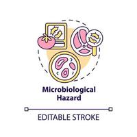 Microbiological hazard concept icon. Involving harmful bacteria. Food safety risk abstract idea thin line illustration. Isolated outline drawing. Editable stroke vector