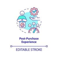 Post-purchase experience concept icon. All-round sensory communication abstract idea thin line illustration. Satisfaction. Isolated outline drawing. Editable stroke vector