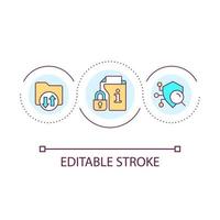 Personal digital security loop concept icon. Safety of private information. Data protection abstract idea thin line illustration. Isolated outline drawing. Editable stroke vector