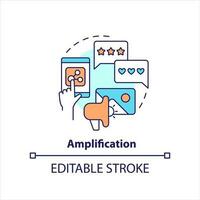 Amplification concept icon. Users activity. Share content. Social media interaction abstract idea thin line illustration. Isolated outline drawing. Editable stroke vector