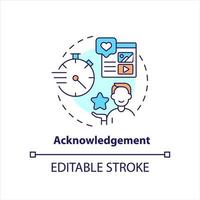 Acknowledgement concept icon. Like social media post. Express approval. Positive abstract idea thin line illustration. Isolated outline drawing. Editable stroke vector