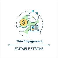 Thin engagement concept icon. Influence on society. Encourage to act. Involvement abstract idea thin line illustration. Isolated outline drawing. Editable stroke vector