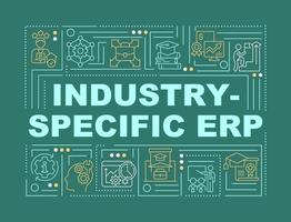 Industry specific ERP word concepts green banner. Education. Infographics with editable icons on color background. Isolated typography. Vector illustration with text