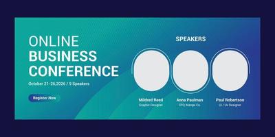 Business conference web banner template vector