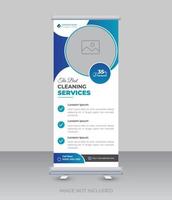 Cleaning service rack card or dl roll up banner template vector