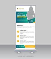 Cleaning roll up banner template vector