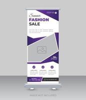 Modern fashion sale roll up banner design or horizontal layout template vector