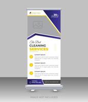 Cleaning service business roll banner template vector