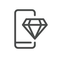 diamante relacionado icono contorno y lineal vector. vector