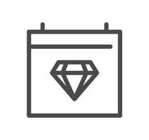 Diamond related icon outline and linear vector. vector