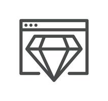 Diamond related icon outline and linear vector. vector