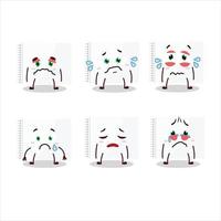 Drawing book cartoon character with sad expression vector