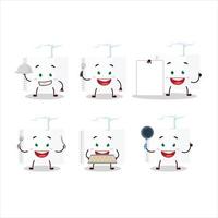 Cartoon character of drawing book with various chef emoticons vector