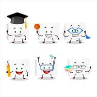 School student of drawing book cartoon character with various expressions vector