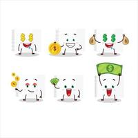 Drawing book cartoon character with cute emoticon bring money vector