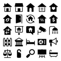 Glyph icons for Real estate. vector