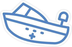 Rescue Boat Vector Icon Style