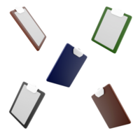 3d rendering reporting notebook icon set. 3d render book of reports diifferent positions icon set. png