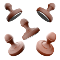 3d rendering brown stamp different positions icon set. 3d render education icon set. png