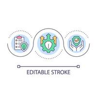 Cultivate safety standard loop concept icon. Organizational culture. Occupational health and security abstract idea thin line illustration. Isolated outline drawing. Editable stroke vector