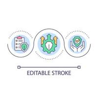 Cultivate safety standard loop concept icon. Organizational culture. Occupational health and security abstract idea thin line illustration. Isolated outline drawing. Editable stroke vector