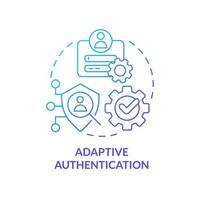 Adaptive authentication blue gradient concept icon. User recognition. Access to profile. Consumer login abstract idea thin line illustration. Isolated outline drawing vector