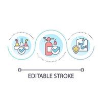 Avoiding workplace accidents loop concept icon. Reducing manufacturing risks. Equipment safety abstract idea thin line illustration. Isolated outline drawing. Editable stroke vector